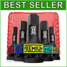 Load image into Gallery viewer, Impact Hex Bit Socket Set 3/4" Drive - 5-Piece Chrome-Molybdenum Durable Set