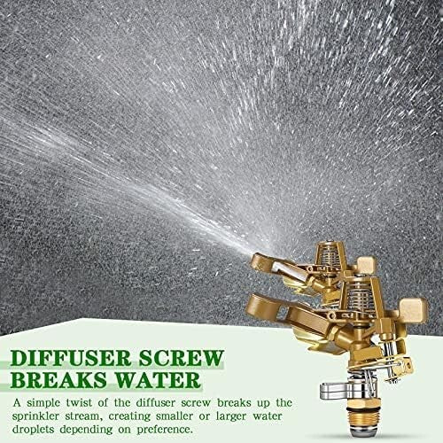 Durable Adjustable 4-Pack Brass Lawn Sprinklers - Efficient Garden Irrigation