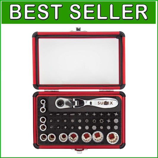 All-In-One 44Pc Dual Flex Head Socket & Bit Set - Ratchet, Storage Case Included