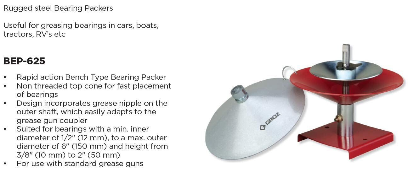 Durable Alloy Steel Bearing Packer for Efficient Greasing - Fits 1/2" to 6"