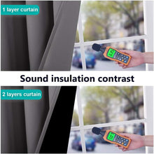 Load image into Gallery viewer, Grey Full Shade Drapes – Pack of 2 Blackout Noise Blocking Panels, 52" x 72"