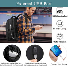 Load image into Gallery viewer, TSA Friendly 17.3'' Laptop Travel Backpack with USB Port - Anti Theft Design