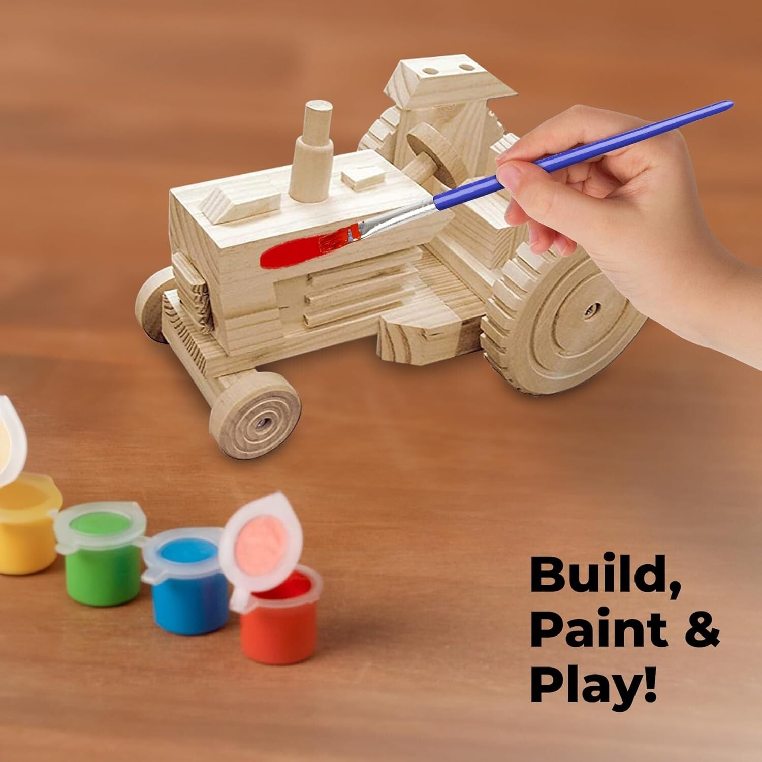 Educational Woodwork Building Kit - Tractor, Bulldozer & Racing Car Projects