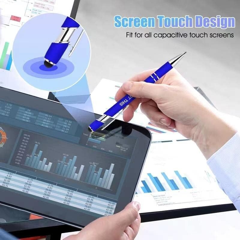 50-Piece Inspirational Pens with Stylus Tip - Motivational Quotes for Coworkers