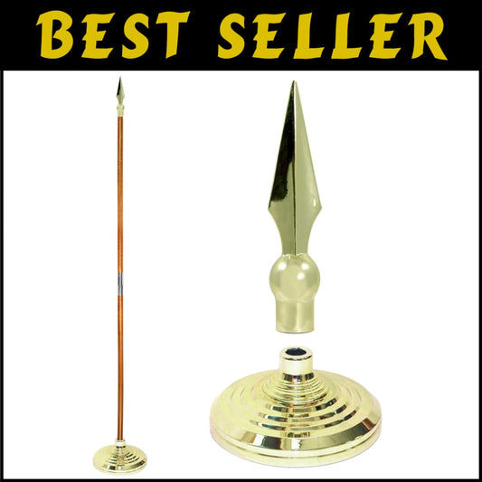 8ft Indoor Flag Pole Kit with Elegant Gold Base - Customizable Designs Available