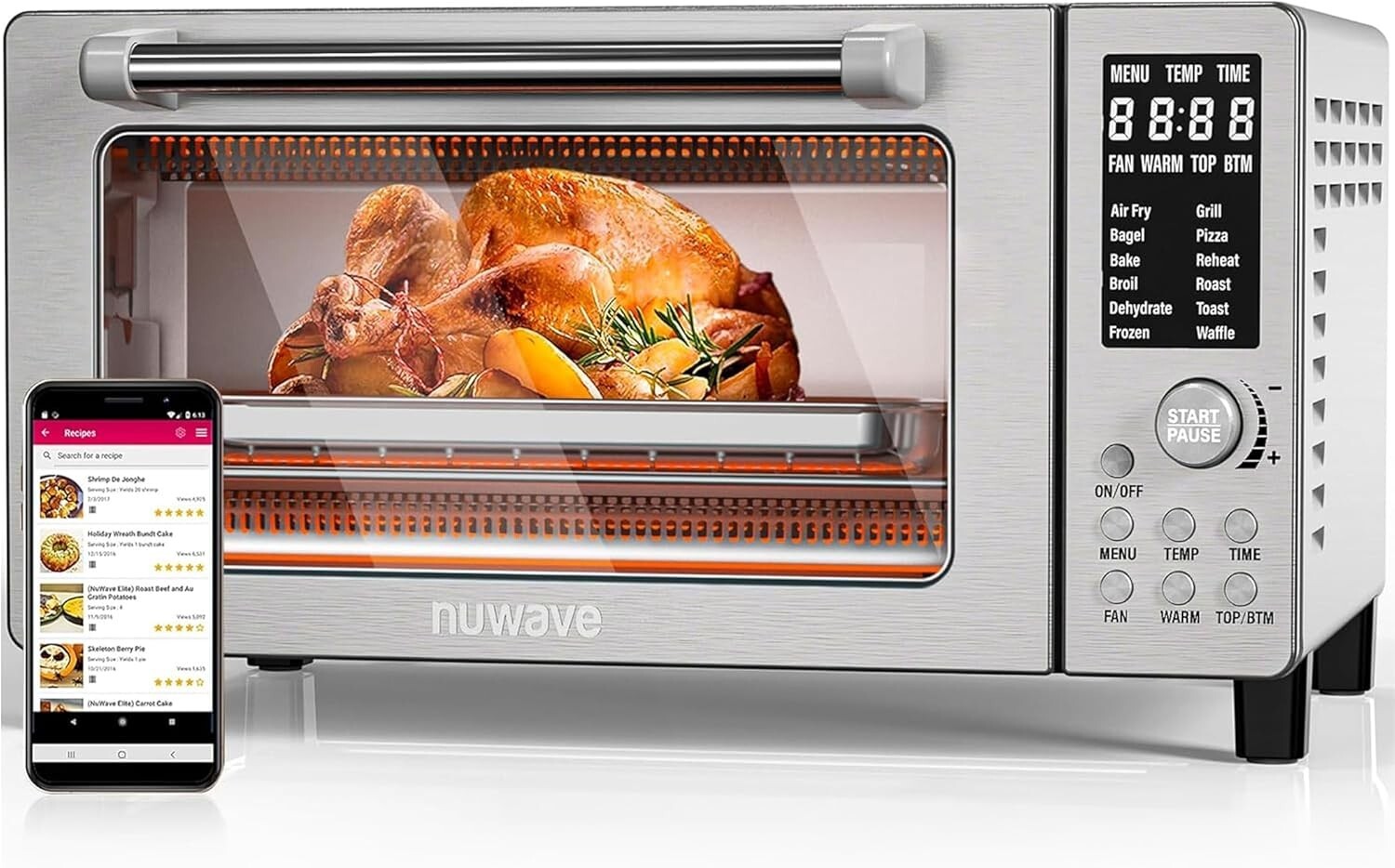 Efficient Bravo Air Fryer Toaster Oven - 3x Faster with Flexible Cooking Control