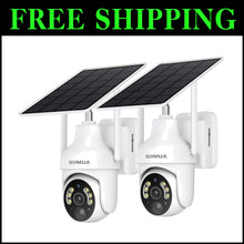 Load image into Gallery viewer, 2K Solar Security Cameras Wireless Outdoor – 360° View with Color Night Vision