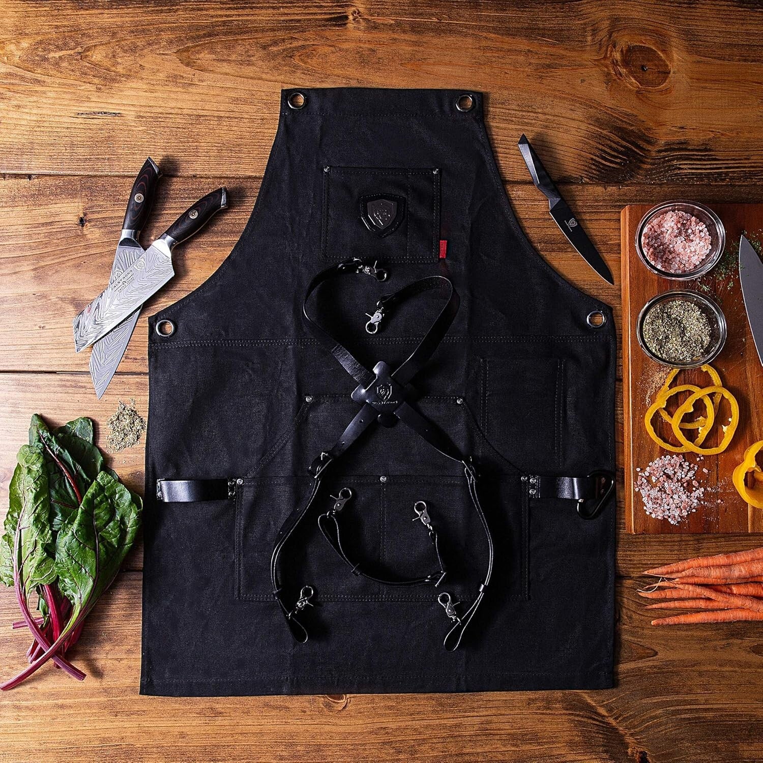 Customizable Professional Cooking Apron with Brass Plate & Advanced Comfort