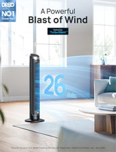 Load image into Gallery viewer, Compact 40" Oscillating Floor Fan with Remote - Silent 26ft/s Cooling Efficiency