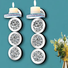 Load image into Gallery viewer, Crystal Crush Diamond Wall Sconces - Elegant Candle Holders for Living Rooms