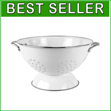 Load image into Gallery viewer, Versatile 5 Quart Enamel Colander for Straining &amp; Serving - Great for Families