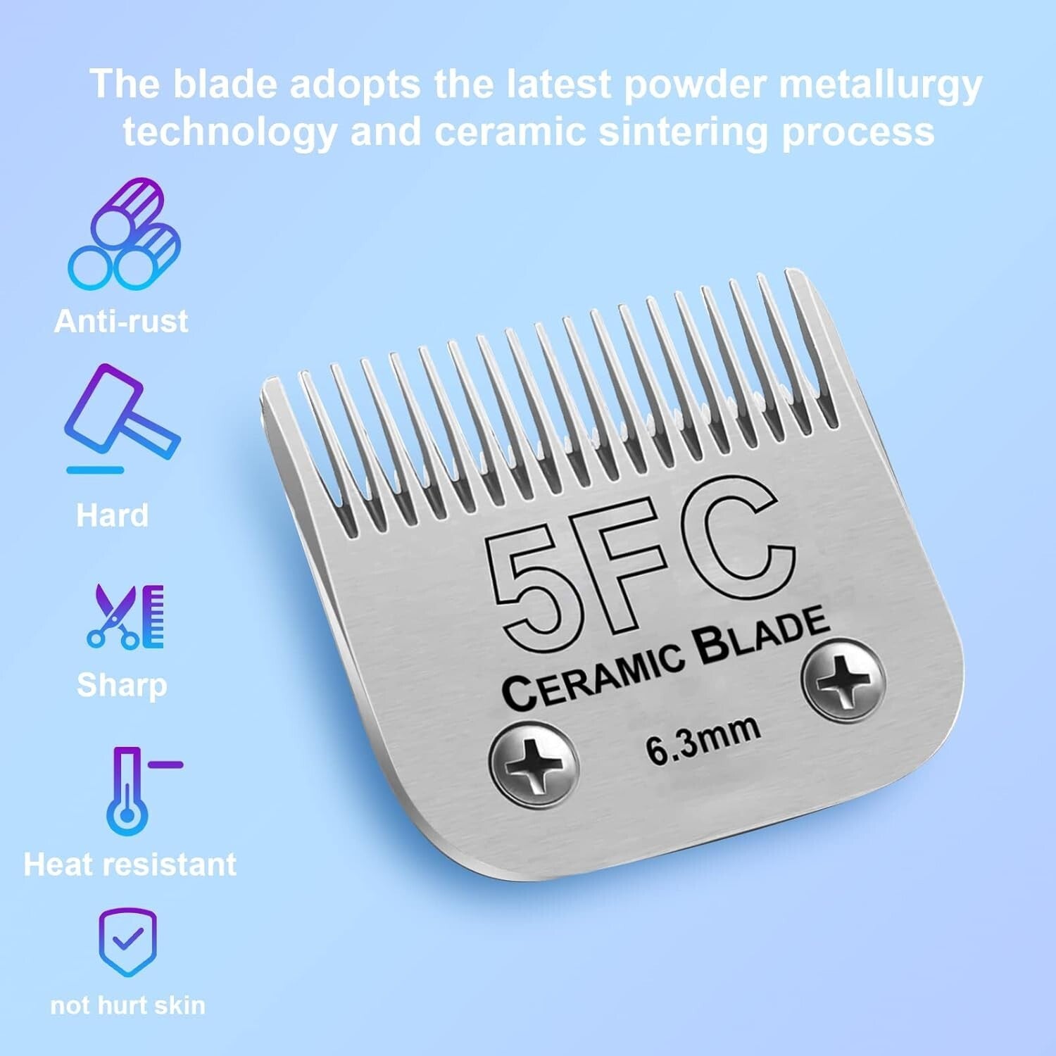 Detachable Pet Dog Grooming Clipper Blades Set - Compatible with Major Brands