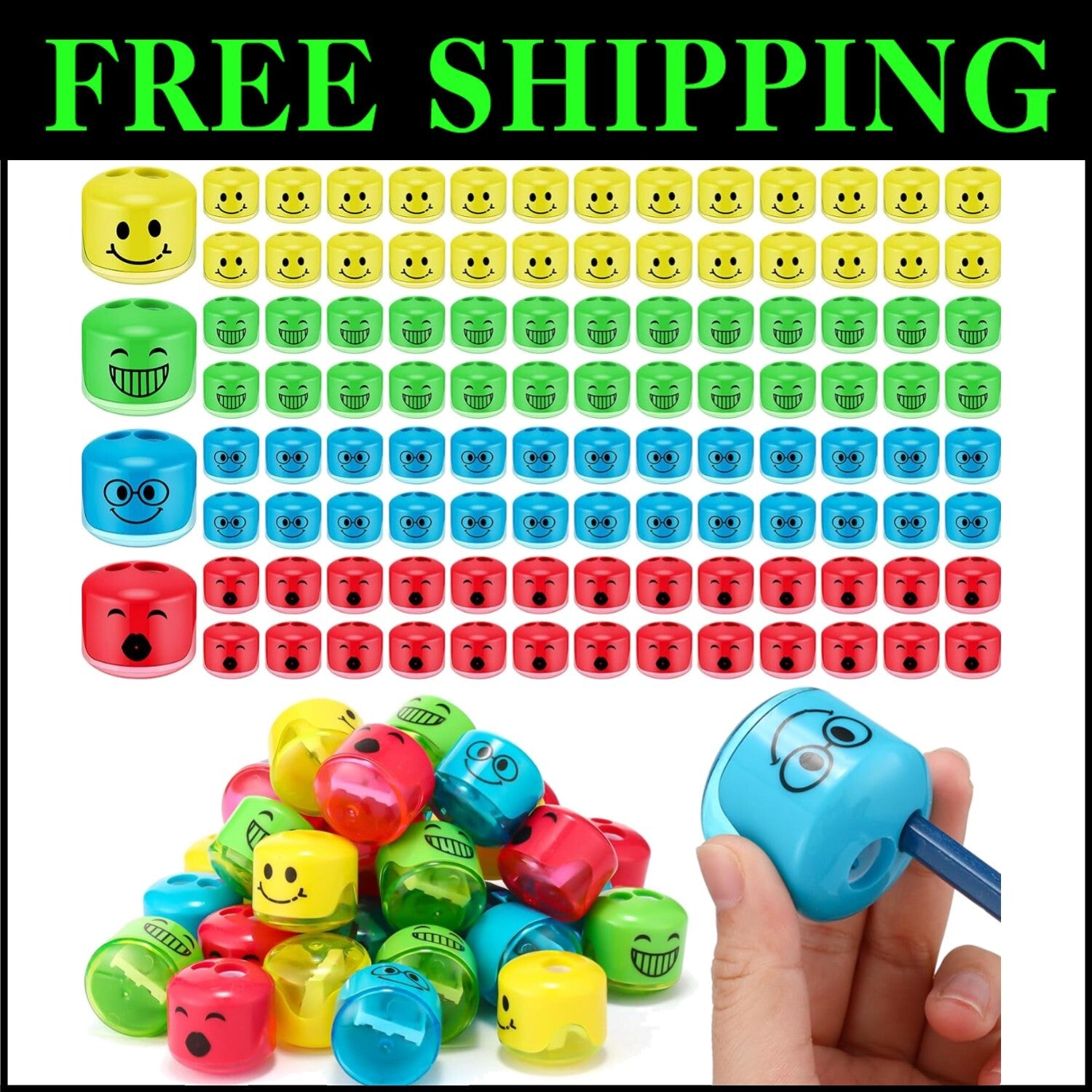 Compact Handheld Pencil Sharpener Set - 240 Cartoon Sharpeners for Classroom Fun