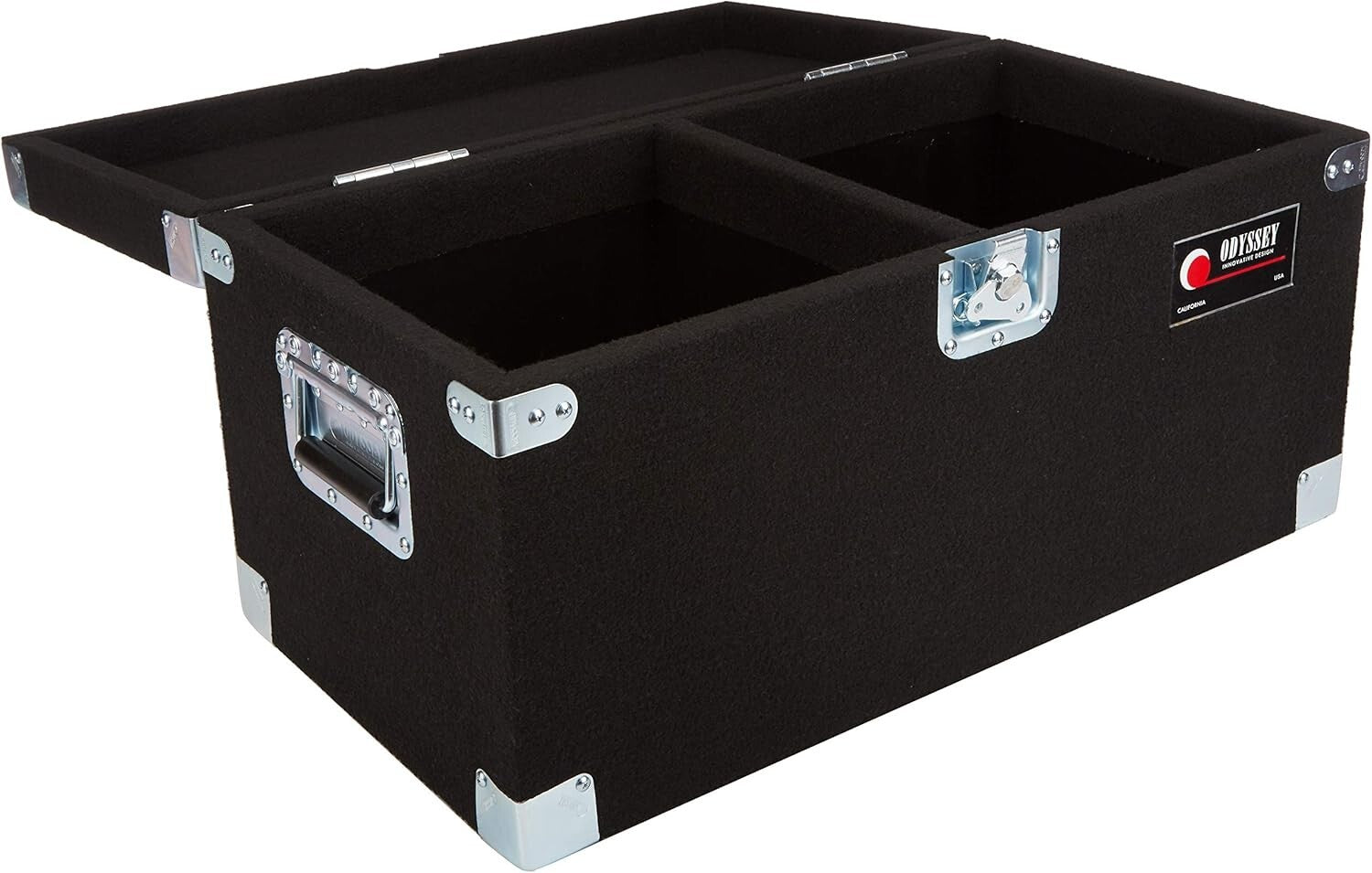 Odyssey Carpeted LP Case with Recessed Hardware - Durable Vinyl Storage Solution