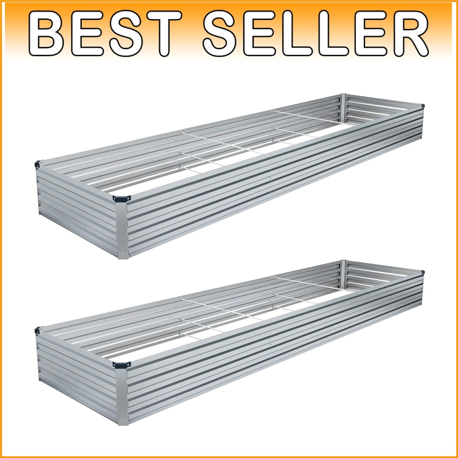 Durable & Safe 2-Piece Raised Garden Bed Kit - 12x4x1FT for Herbs & Fruits