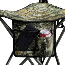 Load image into Gallery viewer, Lightweight Camo Tripod Stool with Backrest - Portable Camping Chair for 225 lbs