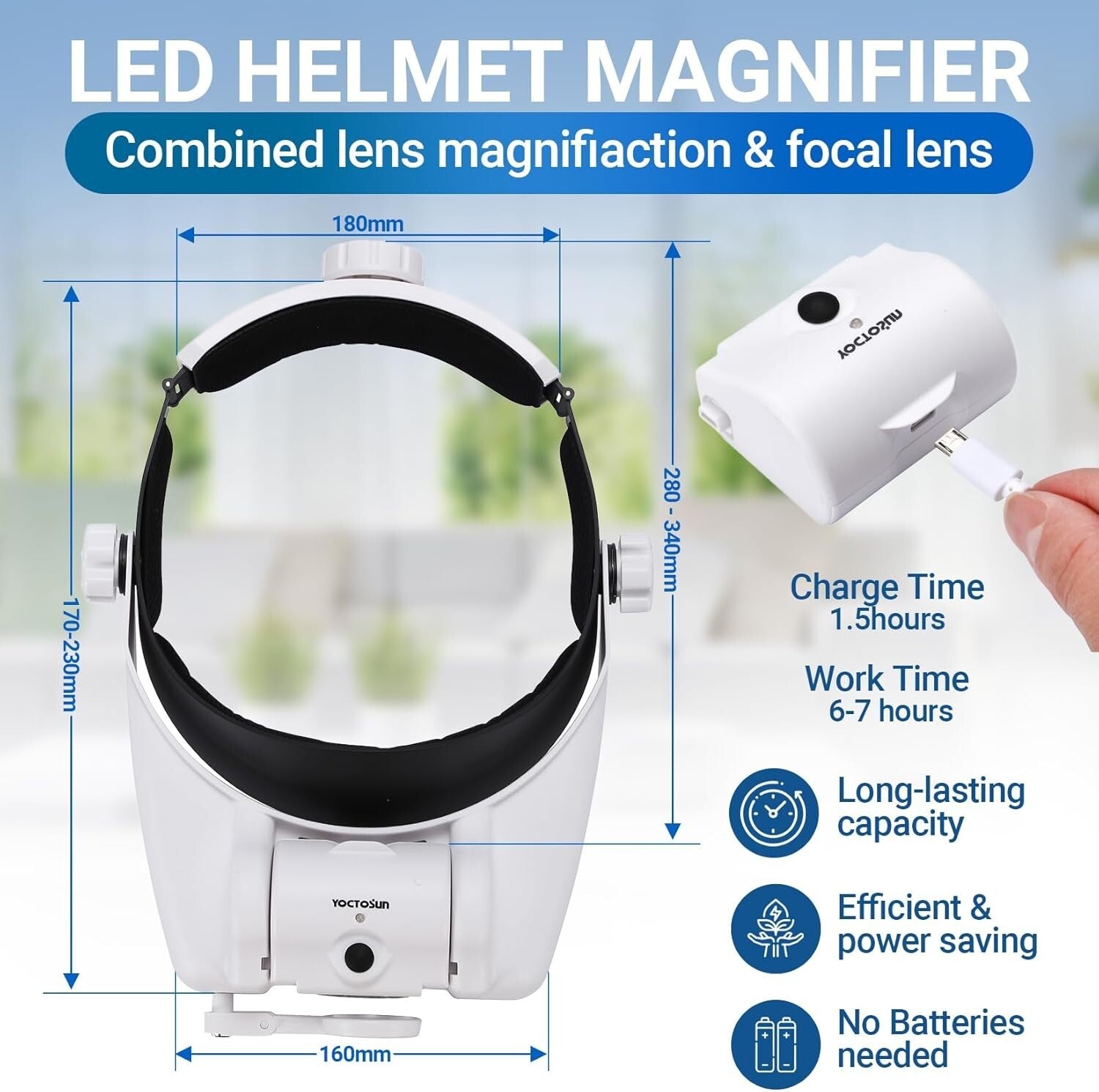Hands-Free Head Magnifier with 1X-14X Magnification - Perfect for Jewelry Making