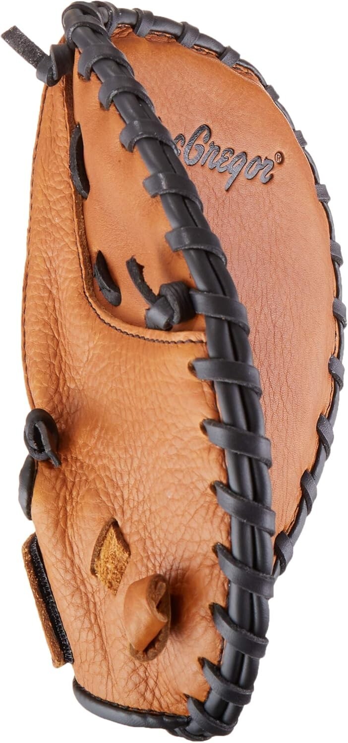 Durable Brown Leather Infield Glove for Youth - Fast Glove-to-Throw Action