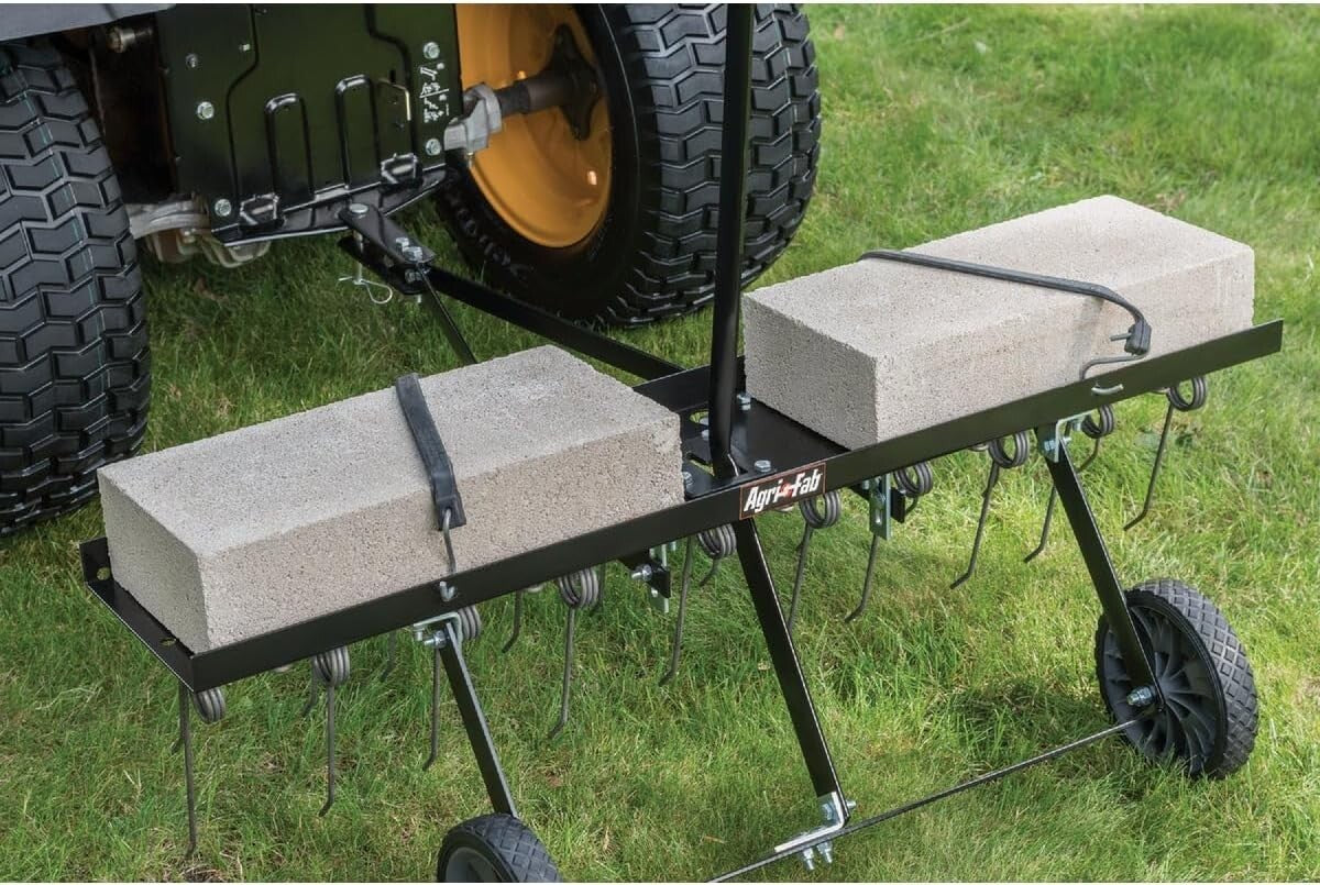 20 Spring Steel Tines Lawn Dethatcher for Garden Tractors - 40in Wide Swath