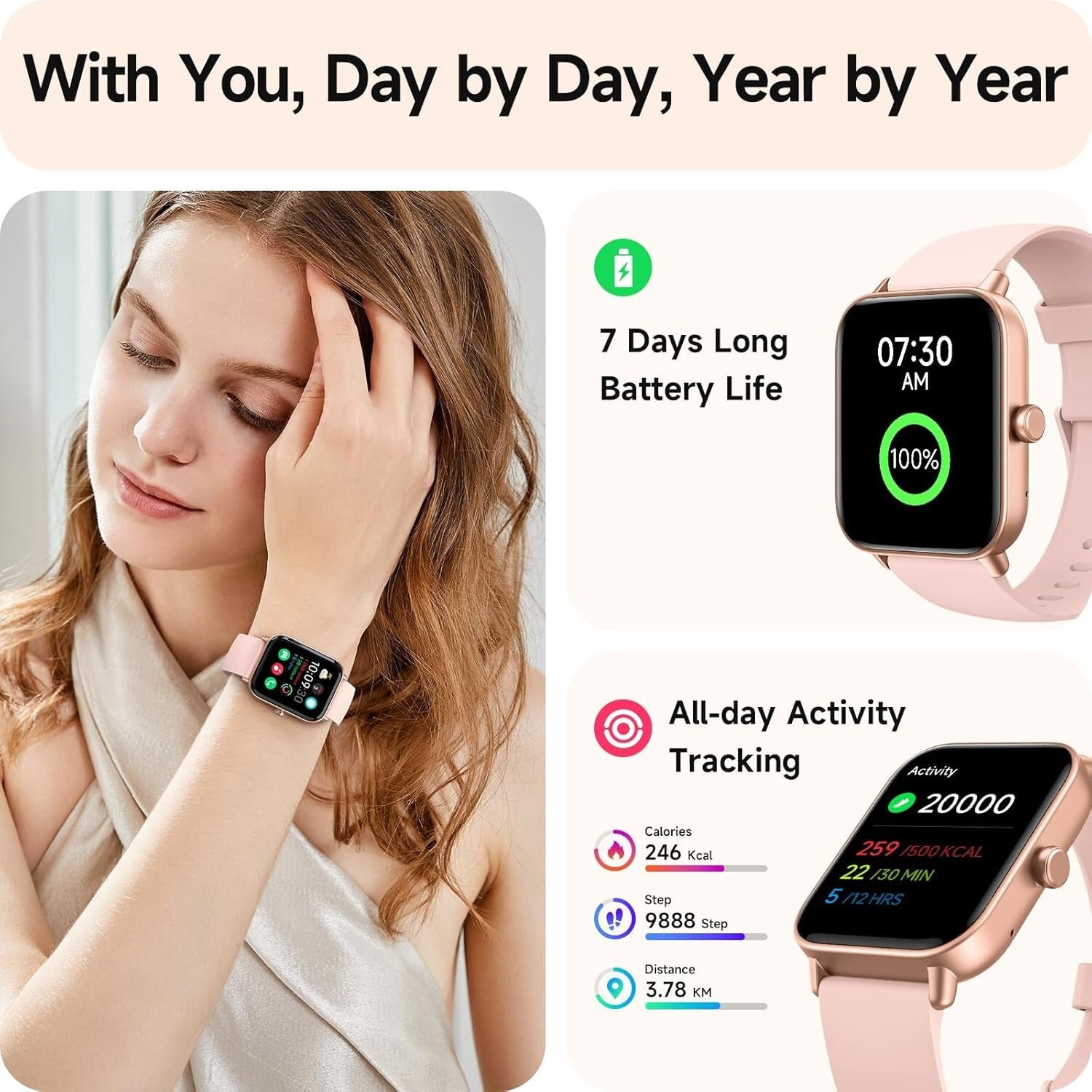 Elegantly Designed Fitness Watch for Women - Alexa, Heart Rate, and More