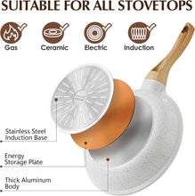 Load image into Gallery viewer, Healthy 12.5 Inch Nonstick Ceramic Frying Pan with Lid - Induction Compatible