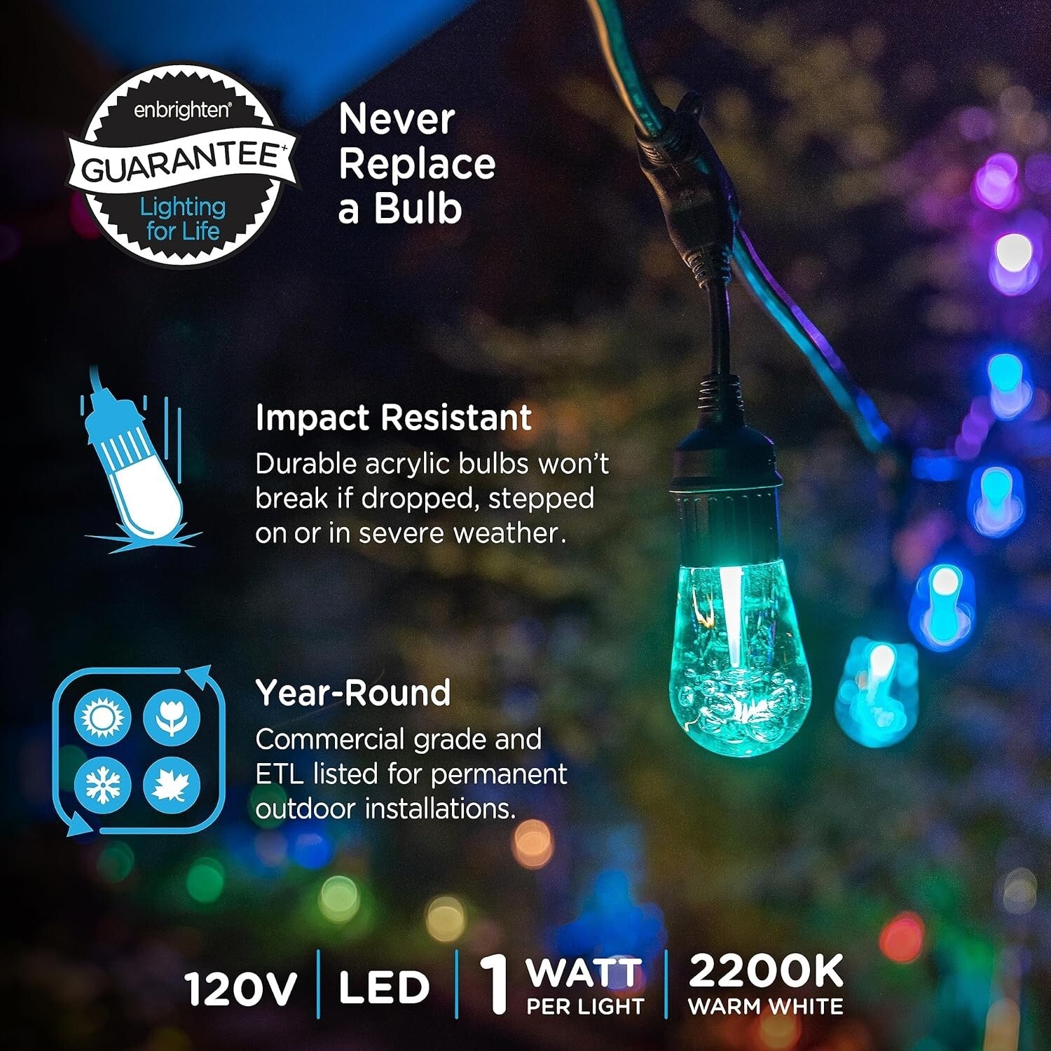 Elegant 24ft Outdoor String Lights with Remote Control & Weatherproof Design