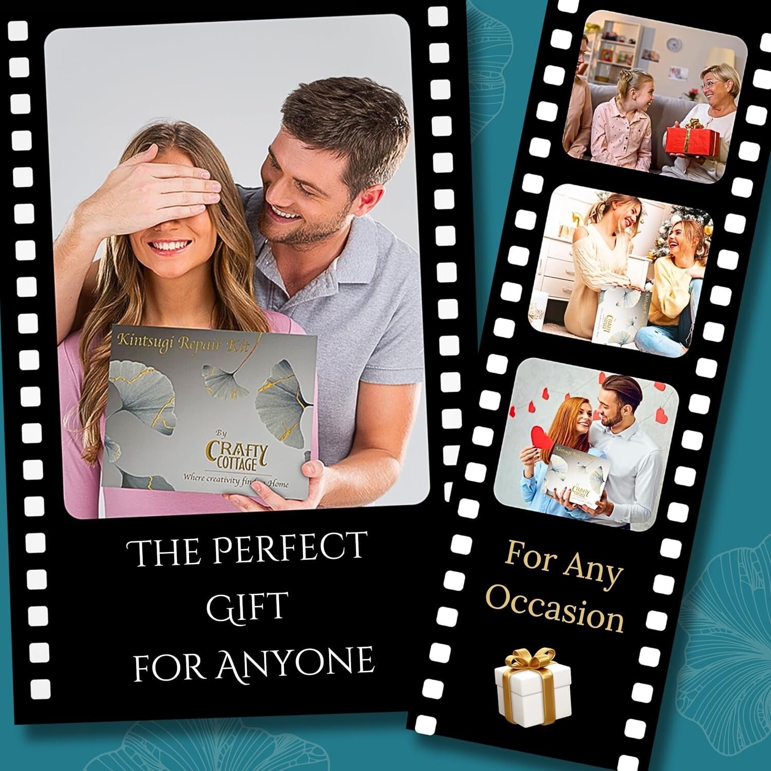 All-in-One Kintsugi Ceramic Repair Kit with Epoxy Glue, Tools & Instructions