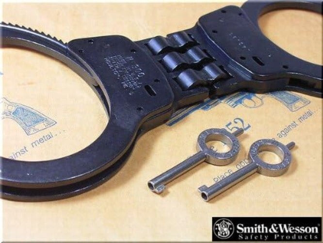 Compact and Lightweight Blue Hinged Handcuffs for Easy Carry in Law Enforcement
