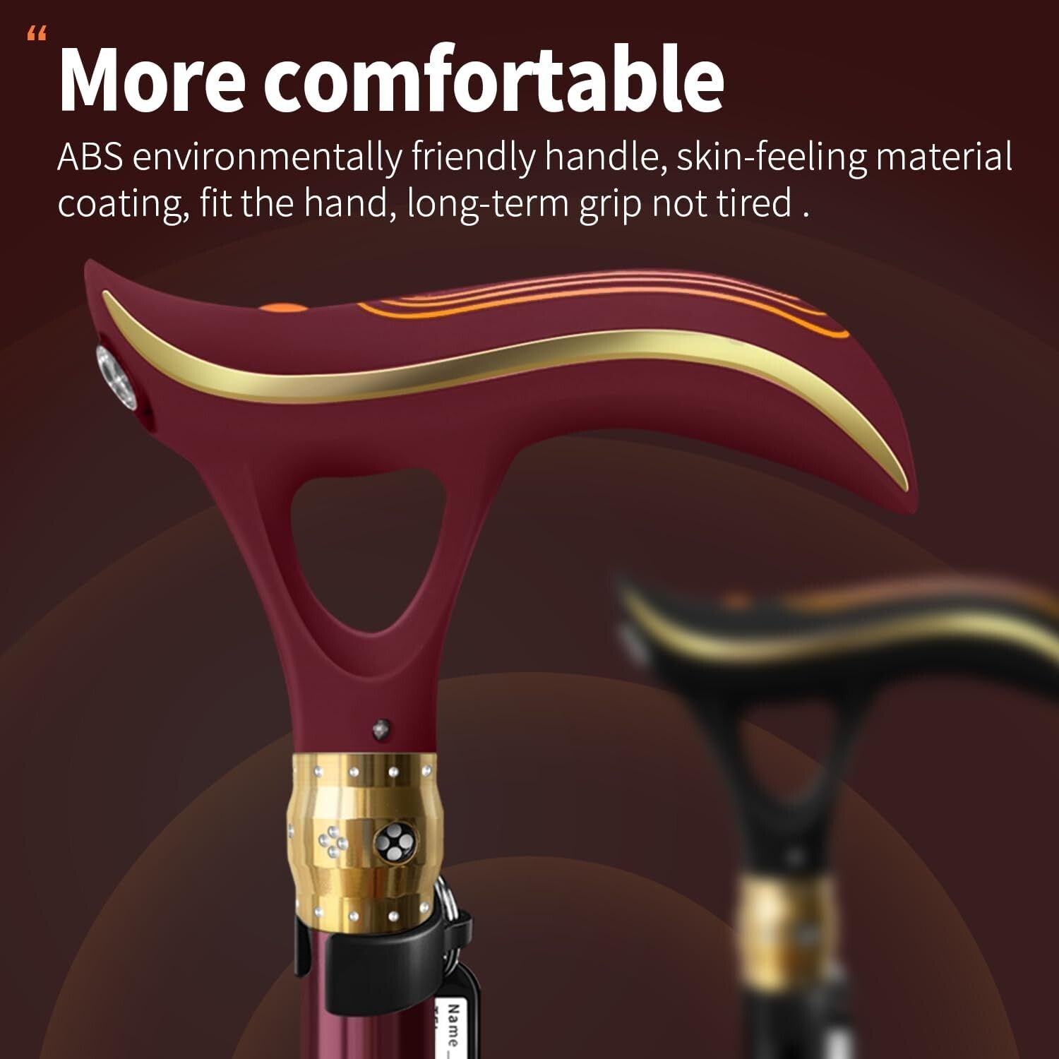 Multi-Purpose Walking Cane with Emergency Alarm & Anti-Slip Design for Stability