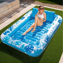 Load image into Gallery viewer, Comfortable XL Blue Inflatable Tanning Pool Lounger - Perfect for Summer Fun