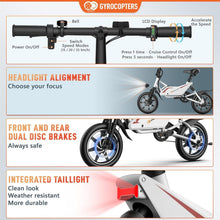 Load image into Gallery viewer, Urban 350W Folding Electric Ebike - 37 Miles Range, Adjustable Seat, GPS Enabled