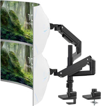 Load image into Gallery viewer, Heavy Duty Dual Monitor Arm for 17-49 inch Screens - Full Motion Articulating