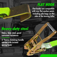 Load image into Gallery viewer, Secure Vehicle Hauling with 4PK 2" x 96" Tie Down Straps - 3300 lbs