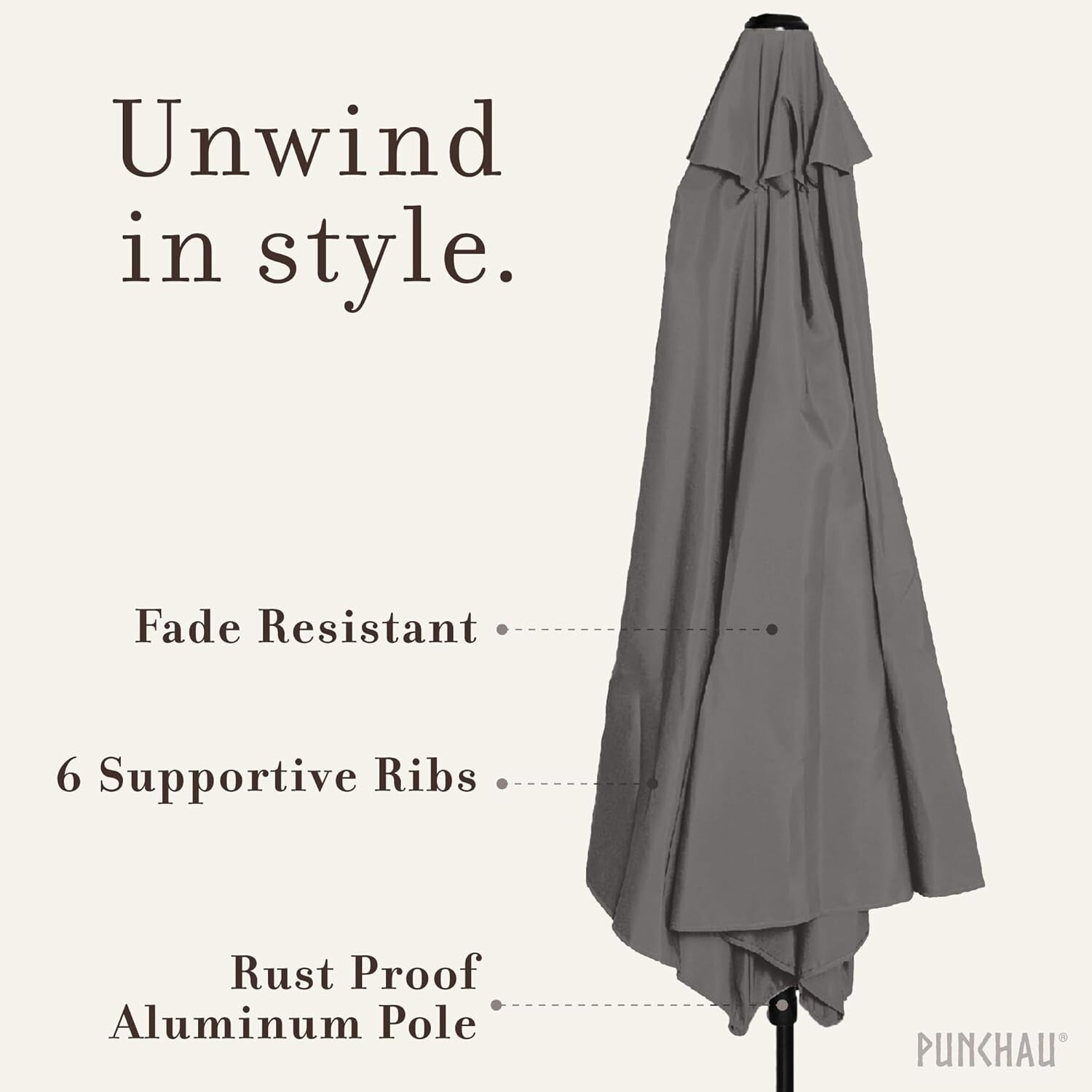 Durable 6 Ft Outdoor Umbrella - Easy Crank & Tilt Design for Ultimate Shade