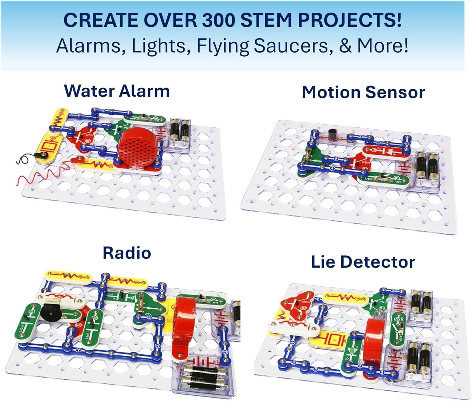 Award-Winning Classic Electronics Kit - 60+ Parts for 305 STEM Projects, Ages 8+