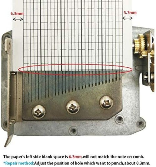 Hand Crank 30 Note Music Box Movement with Copper Gear - Perfect for DIY Lovers