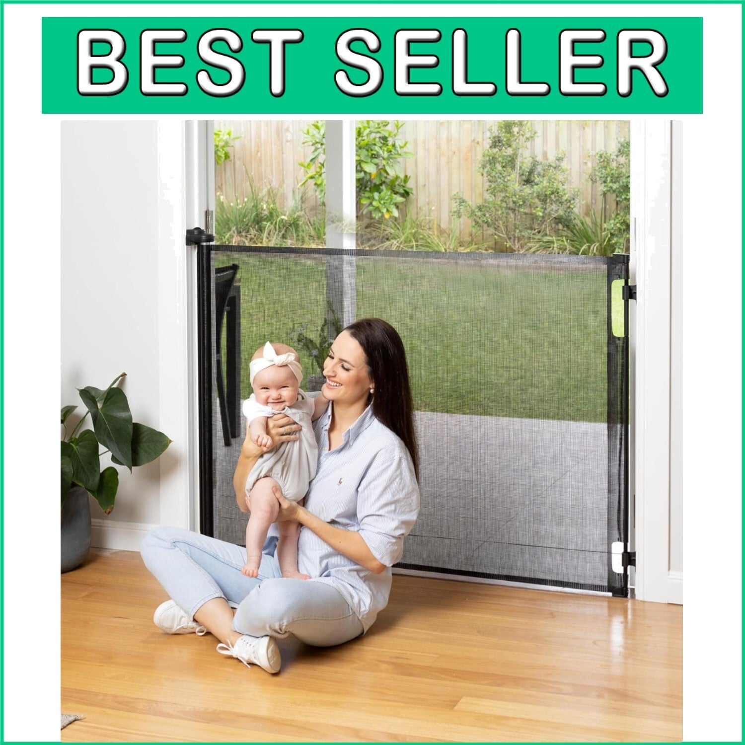 41" Tall Retractable Baby Gate for Indoor/Outdoor Use - Easy Install & Secure