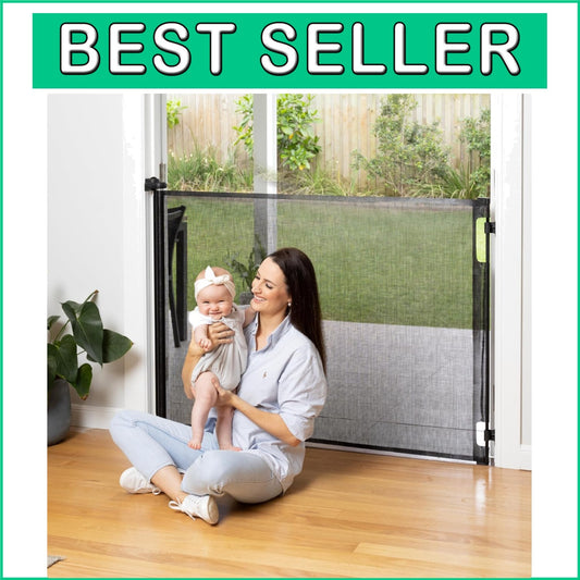 41" Tall Retractable Baby Gate for Indoor/Outdoor Use - Easy Install & Secure