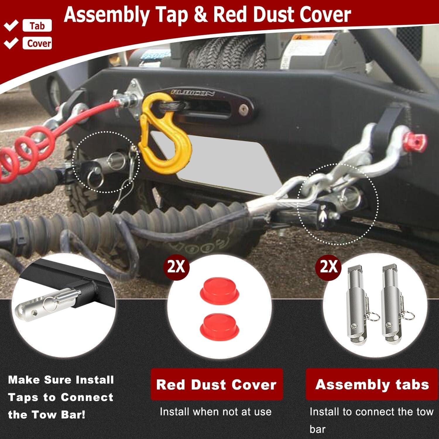 Easy Install Jeep Wrangler Tow Bar Base Plate - Perfect Fit for JK JKU 2007-2018