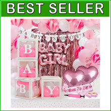 Load image into Gallery viewer, Stylish Jumbo Pink Baby Shower Décor - 165 Pieces Including Banners and Balloons