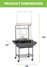 Load image into Gallery viewer, Interactive Small Bird Playstand with Ladders, Swing &amp; Wheels - Black Hammertone