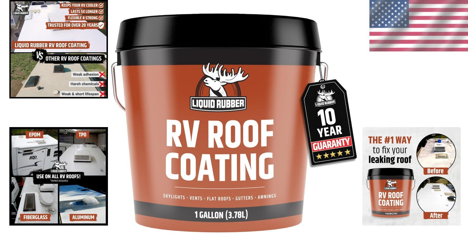 Brilliant White RV Roof Sealant - Flexible & Solar Reflective Waterproof Coating