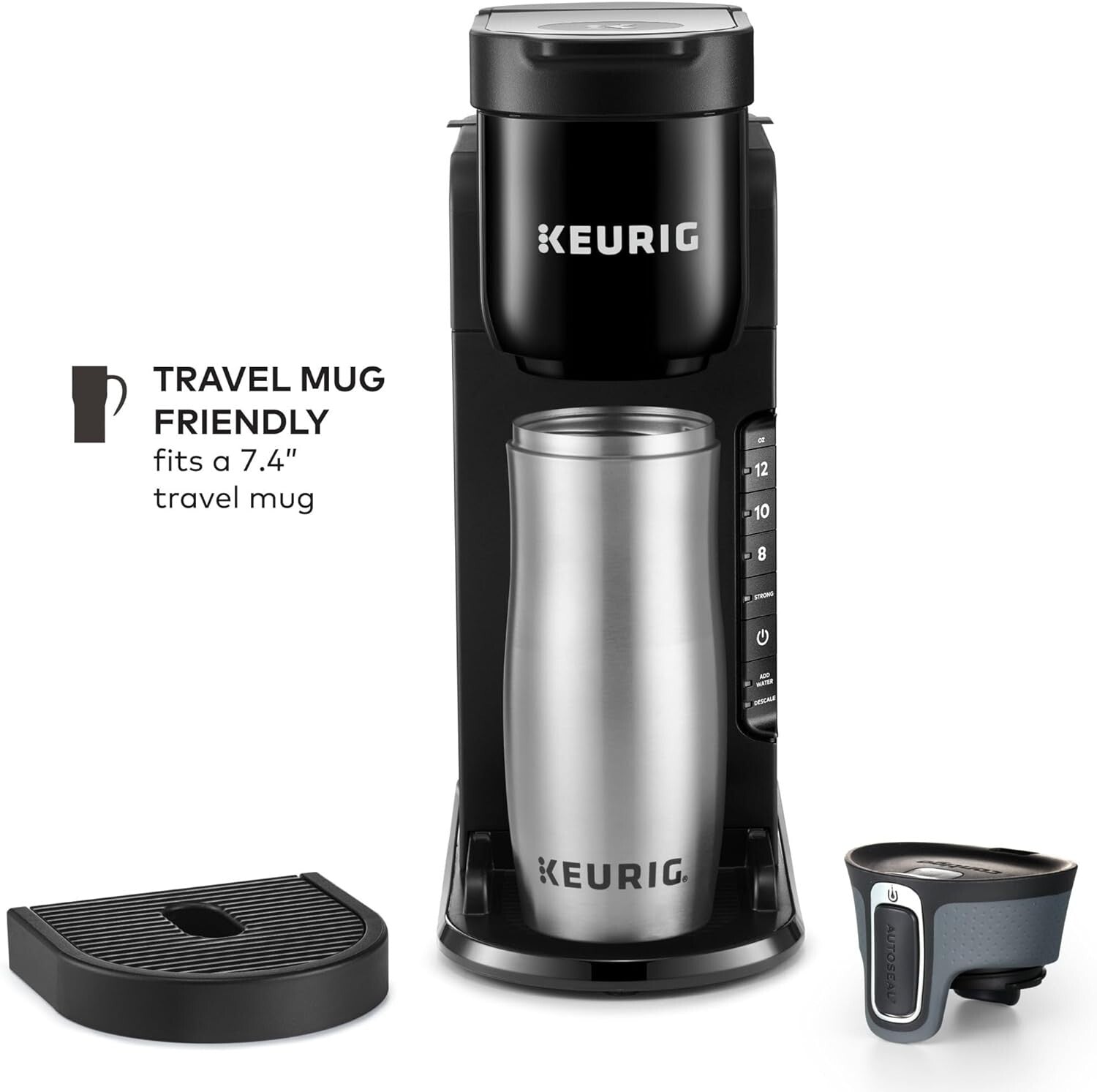 Efficient Single Serve Coffee Maker with Strong Brew & Reusable Filter