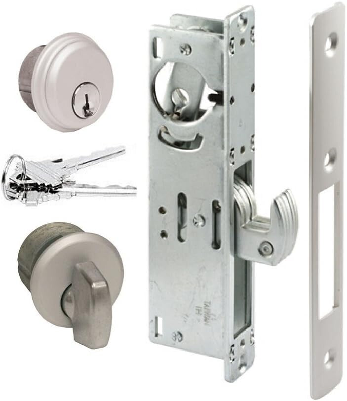 Heavy-Duty Mortise Lock with Hook Deadbolt & Cylinder for Storefronts, 1-1/8"