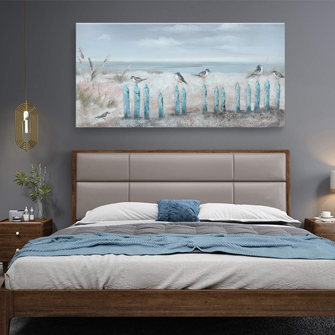 Captivating Hand-Painted 60x30 Beach Art - Ready to Hang Coastal Wall Decor
