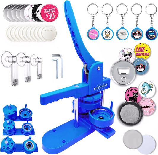 Versatile Button Maker Machine - Create 500 Custom Pins, Keychains & Gift Items