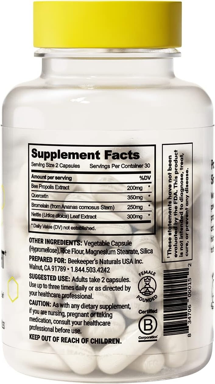 Natural Seasonal Sinus Relief Capsules - Enhance Comfort & Immune Support, 60 ct