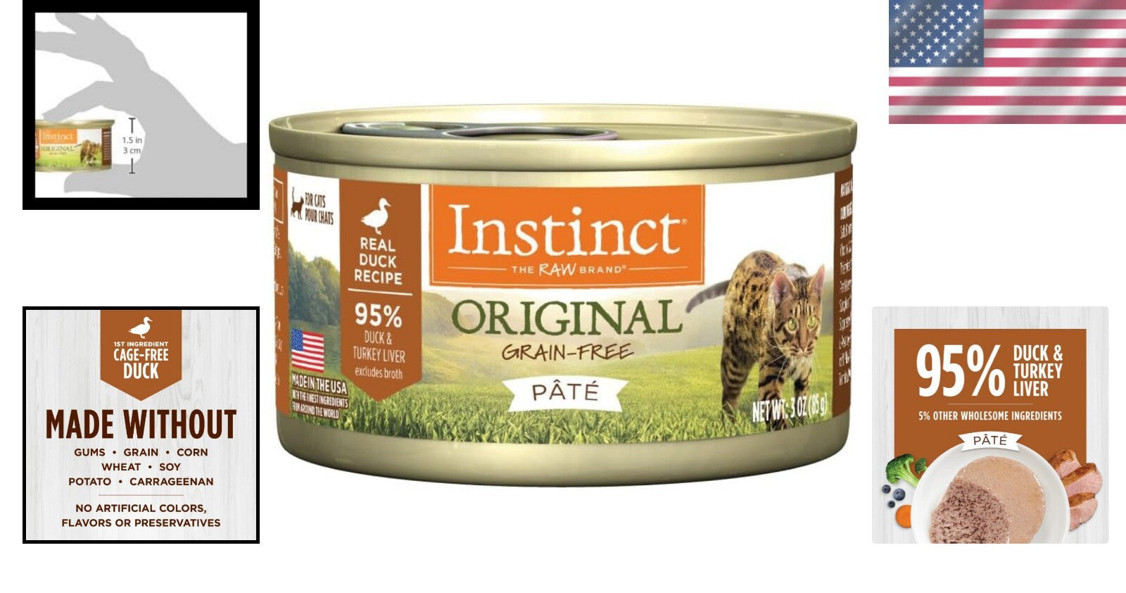 Natural Duck Pate Wet Cat Food - Grain-Free & High-Protein, 24 Pack of 3 oz