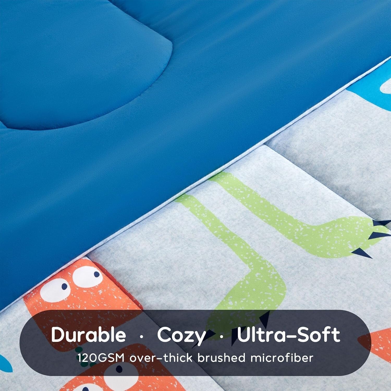 Cloud-Fluffy Kids Bedding Comforter Set - Full/Queen Multi-Piece with Monsters