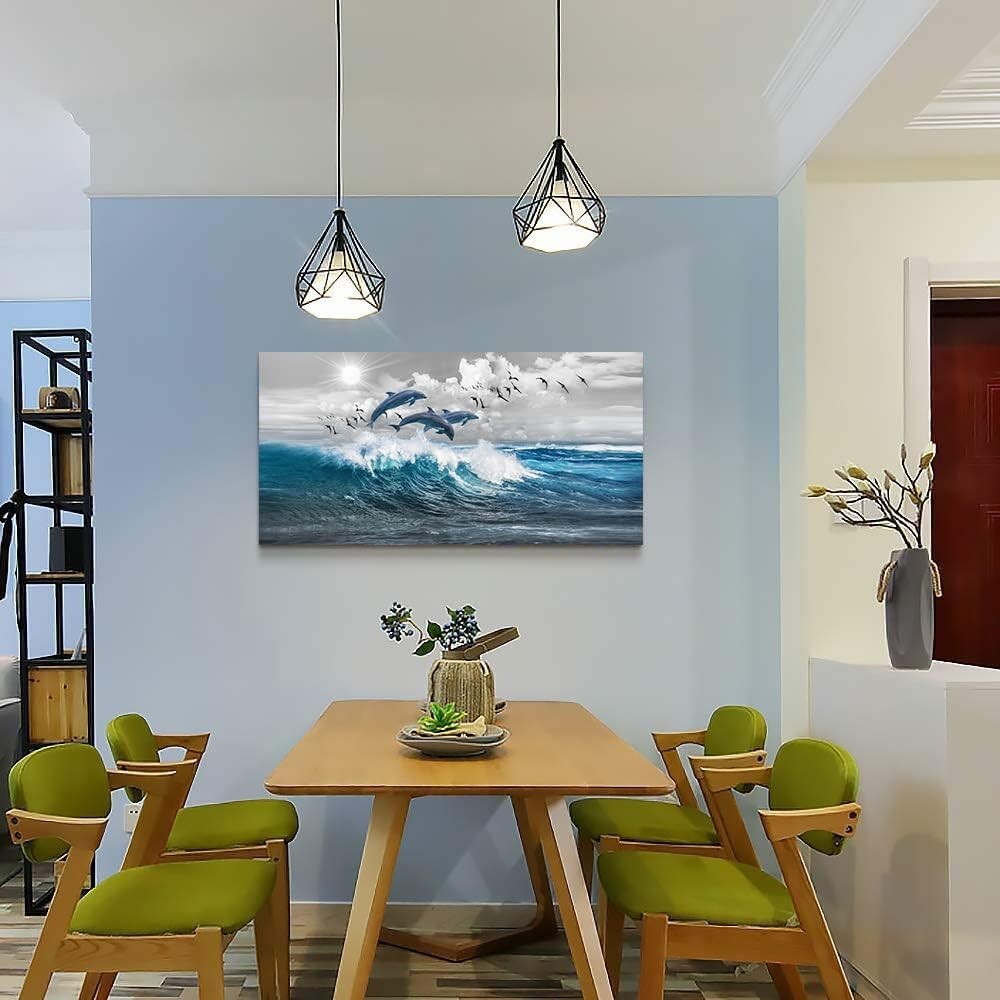 Elegant 40'' x 20'' Blue Sea Canvas Art - Perfect Wall Décor for Home or Office